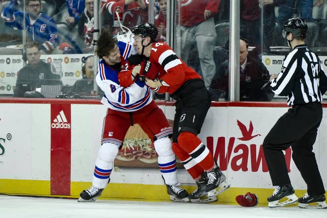 NHL: New York Rangers at New Jersey Devils