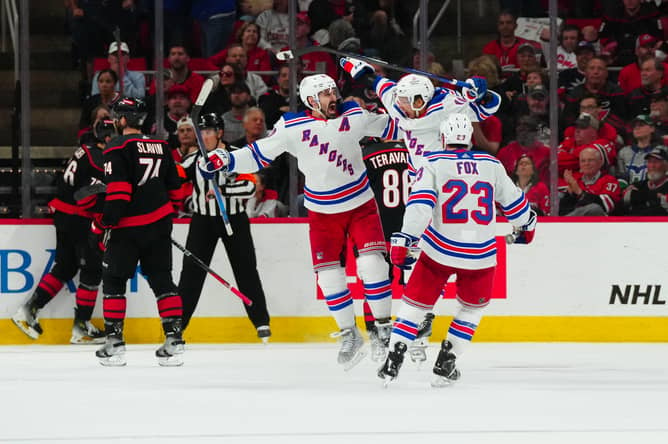 NHL: Stanley Cup Playoffs-New York Rangers at Carolina Hurricanes