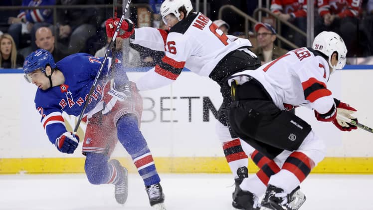 NHL: Stanley Cup Playoffs-New Jersey Devils at New York Rangers