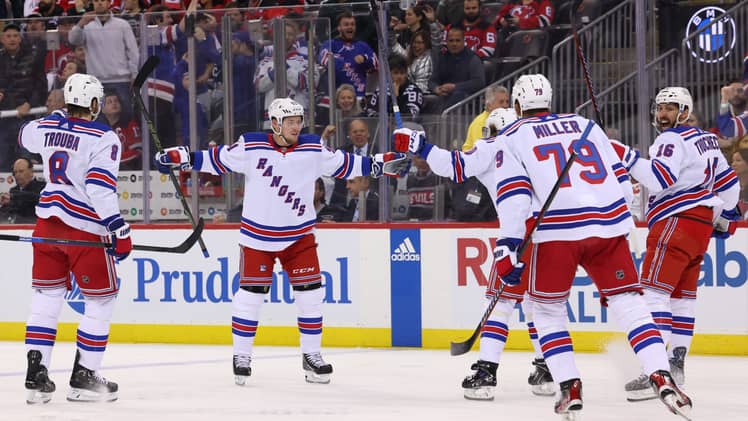 NHL: Stanley Cup Playoffs-New York Rangers at New Jersey Devils