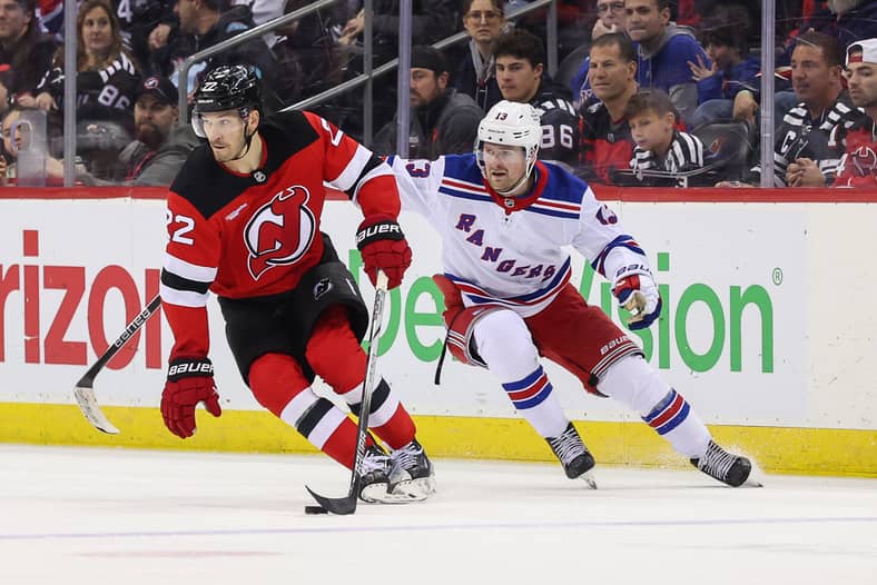 NHL: New York Rangers at New Jersey Devils