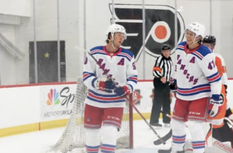 Will Cuylle shows New York Rangers brass why he thinks he can make the team; Rookies beat Flyers 3-2