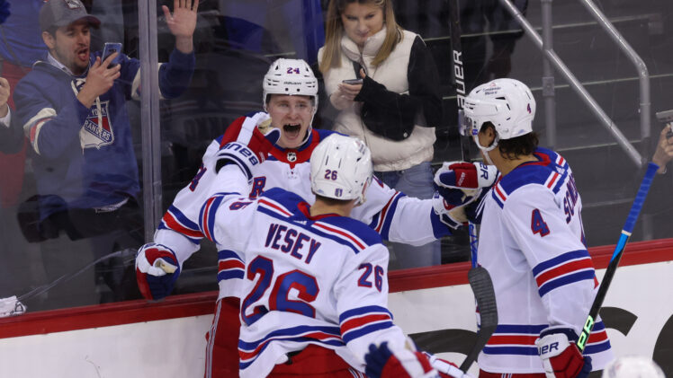 NHL: Stanley Cup Playoffs-New York Rangers at New Jersey Devils Kappo Kakko