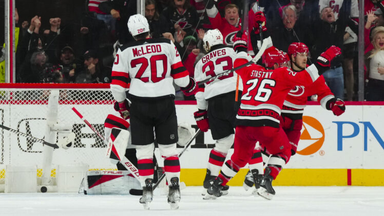 NHL: Stanley Cup Playoffs-New Jersey Devils at Carolina Hurricanes