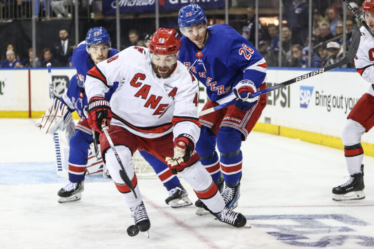 NHL: Stanley Cup Playoffs-Carolina Hurricanes at New York Rangers